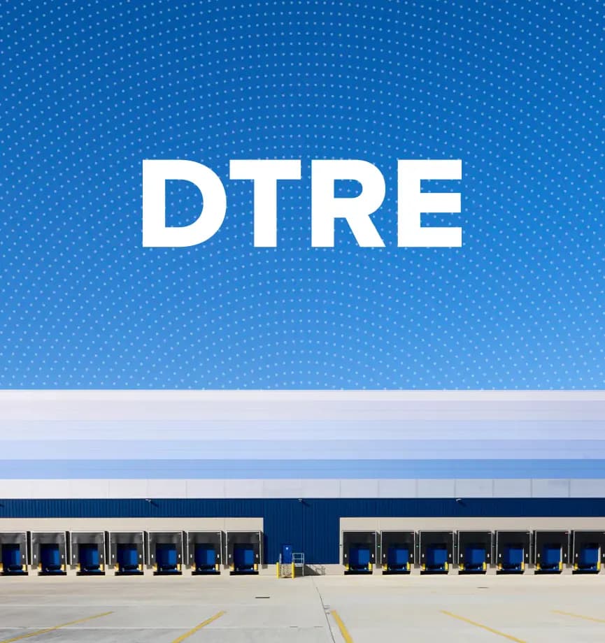 an image of a building with a logo floating above it