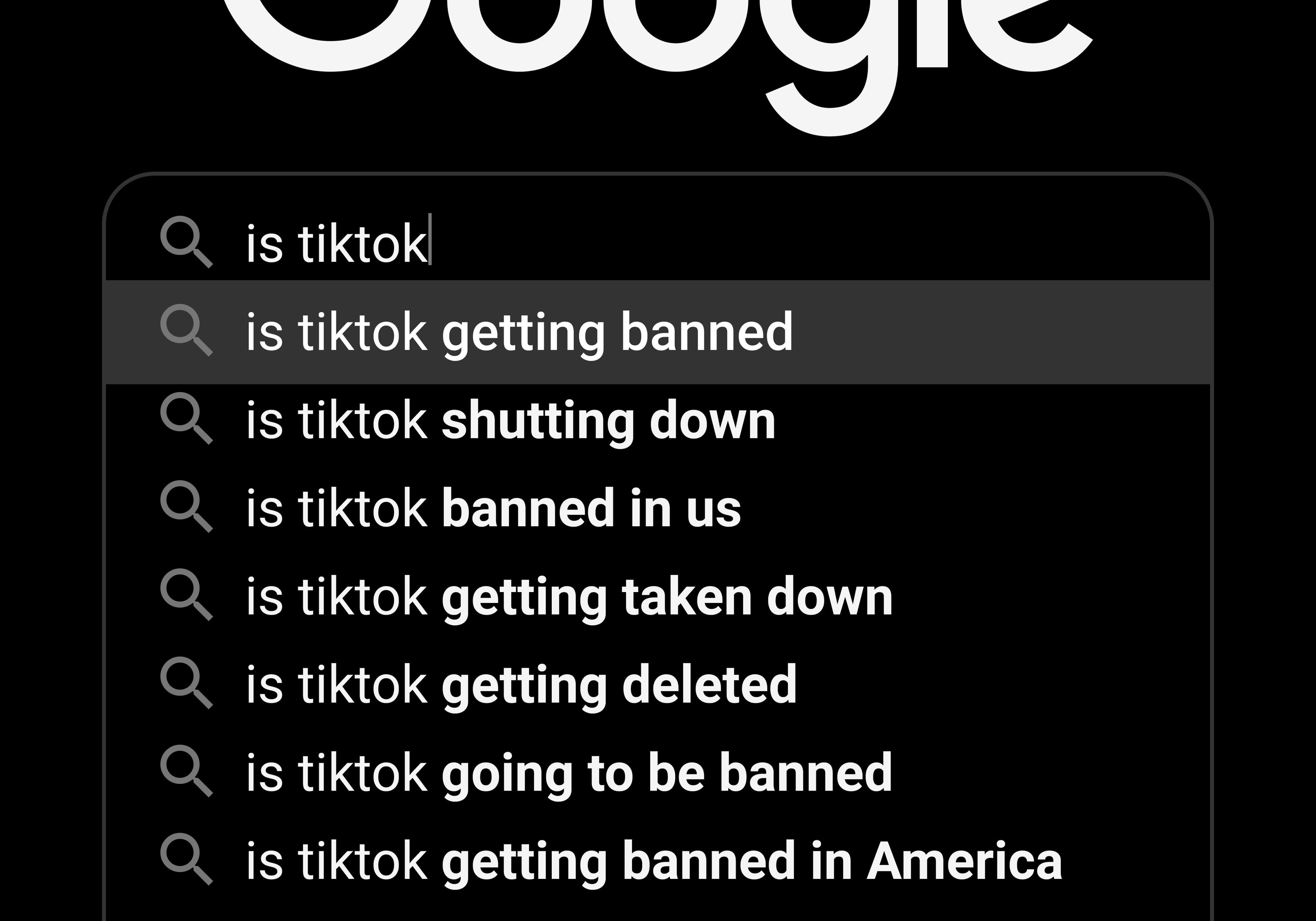 Searches about the Tiktok ban